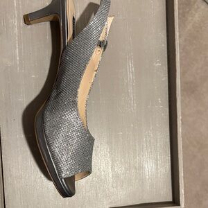 Elegant Silver Slingback Heels